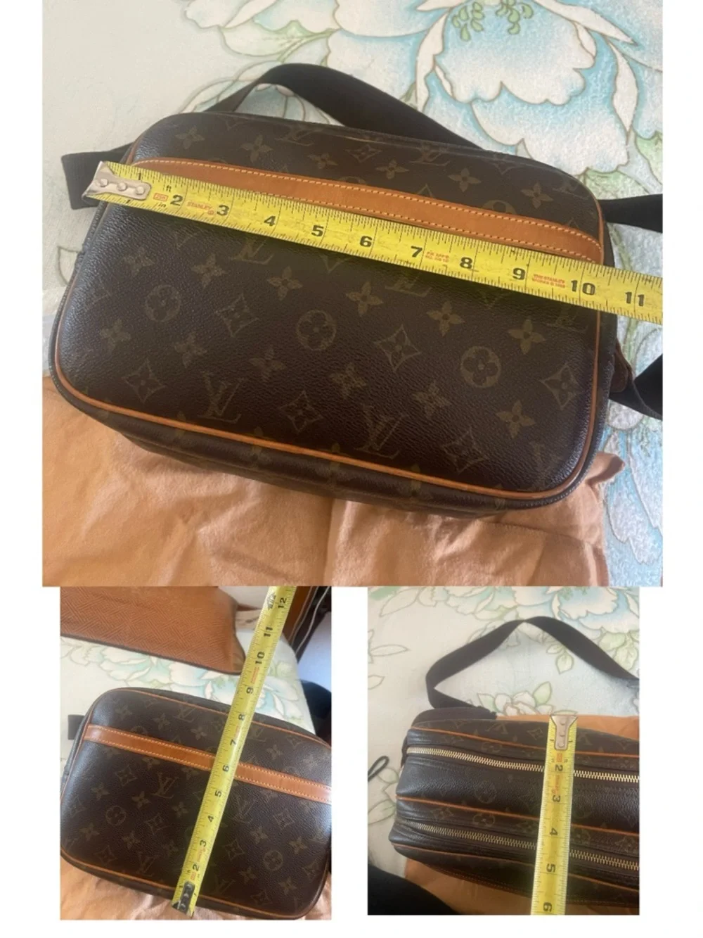 LOUIS VUITTON Monogram Canvas Reporter PM Bag‎ Crossbody message- Brown/Tan